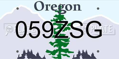 059ZSG Oregon License Plate