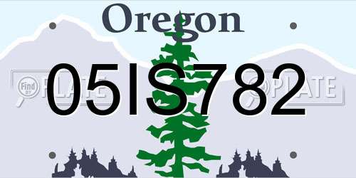 05IS782 Oregon License Plate