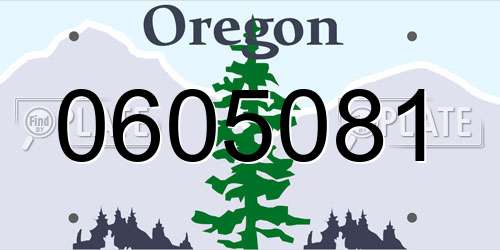 0605081 Oregon License Plate