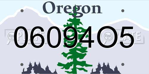 06094O5 Oregon License Plate