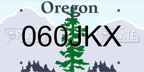 060JKX Oregon License Plate