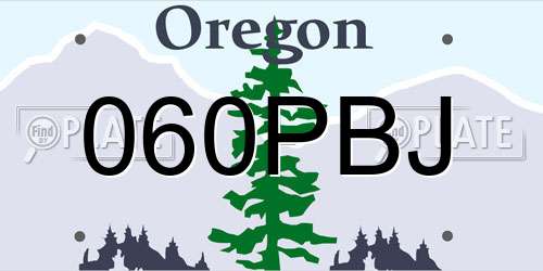 060PBJ Oregon License Plate