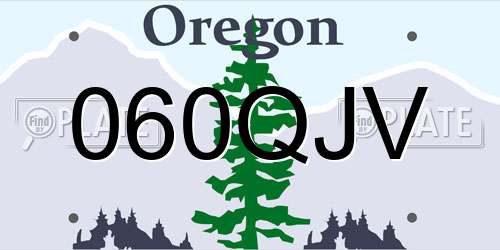 060QJV Oregon License Plate