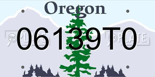 06139T0 Oregon License Plate