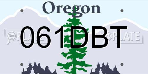 061DBT Oregon License Plate