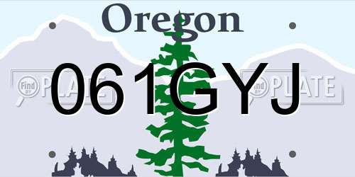061GYJ Oregon License Plate