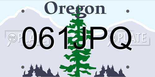 061JPQ Oregon License Plate