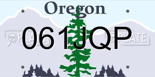 061JQP Oregon License Plate