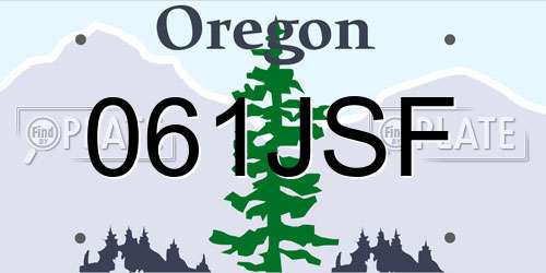 061JSF Oregon License Plate