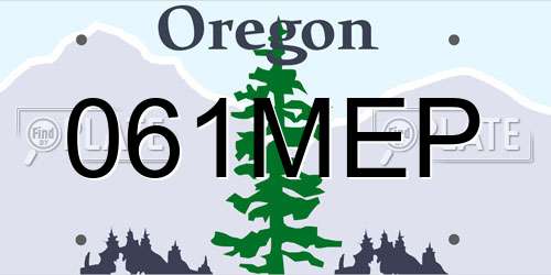 061MEP Oregon License Plate