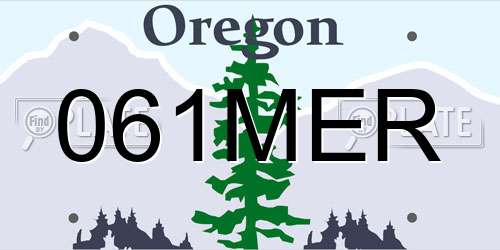 061MER Oregon License Plate