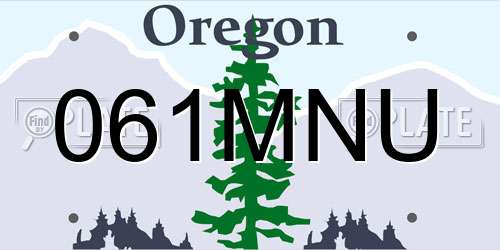 061MNU Oregon License Plate