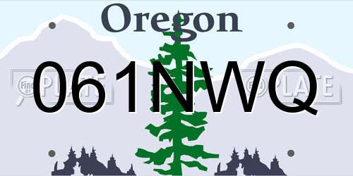 061NWQ Oregon License Plate