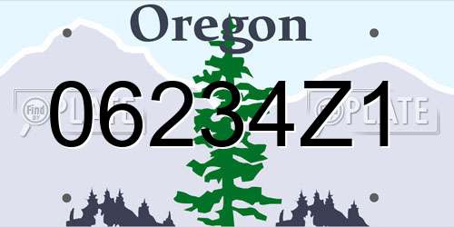 06234Z1 Oregon License Plate
