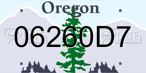 06260D7 Oregon License Plate