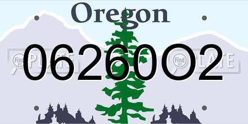 06260O2 Oregon License Plate