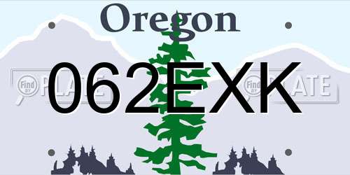 062EXK Oregon License Plate