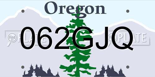 062GJQ Oregon License Plate