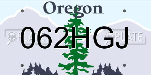 062HGJ Oregon License Plate