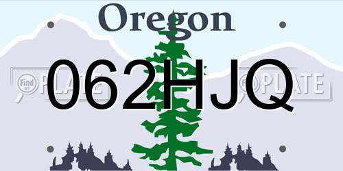 062HJQ Oregon License Plate