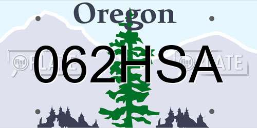 062HSA Oregon License Plate