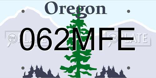 062MFE Oregon License Plate