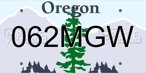 062MGW Oregon License Plate