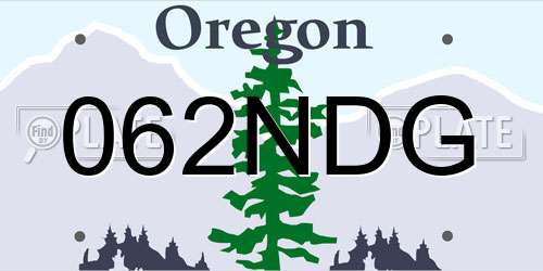 062NDG Oregon License Plate