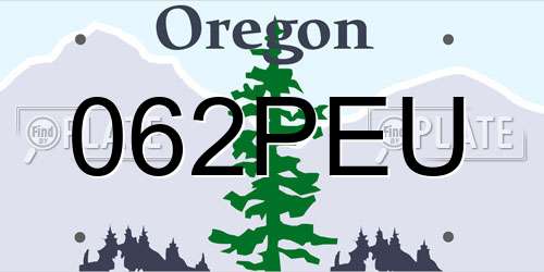 062PEU Oregon License Plate