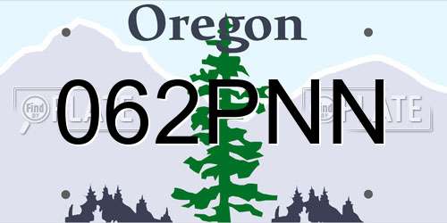 062PNN Oregon License Plate