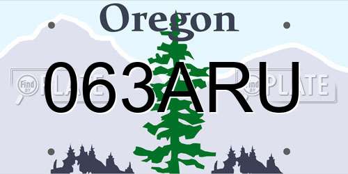 063ARU Oregon License Plate