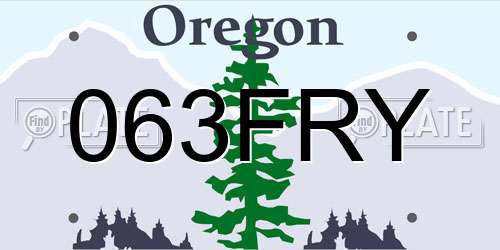063FRY Oregon License Plate