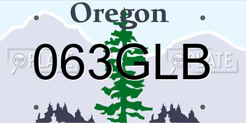 063GLB Oregon License Plate