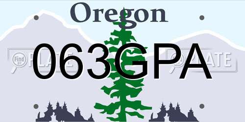 063GPA Oregon License Plate