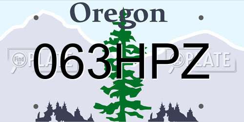 063HPZ Oregon License Plate