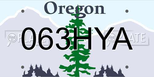 063HYA Oregon License Plate