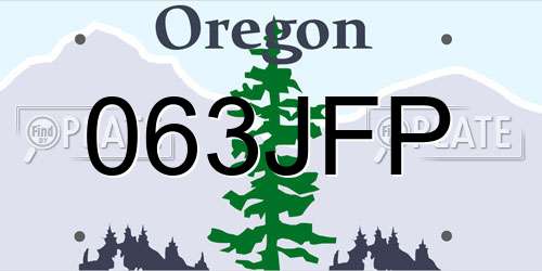 063JFP Oregon License Plate