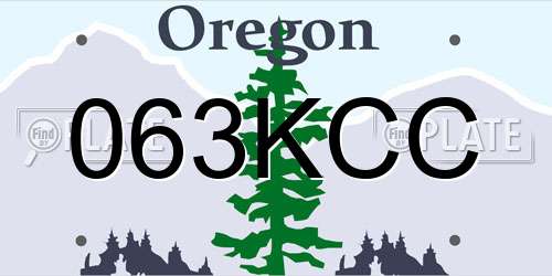 063KCC Oregon License Plate