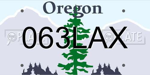 063LAX Oregon License Plate