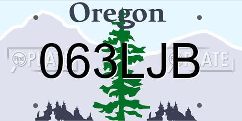 063LJB Oregon License Plate