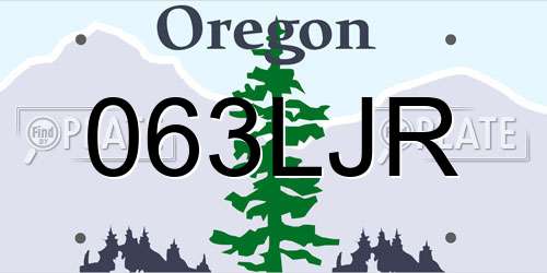 063LJR Oregon License Plate