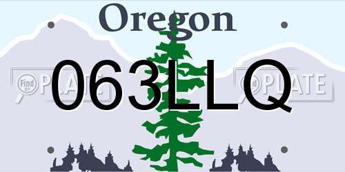 063LLQ Oregon License Plate
