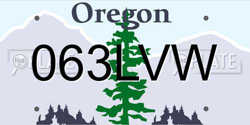 063LVW Oregon License Plate