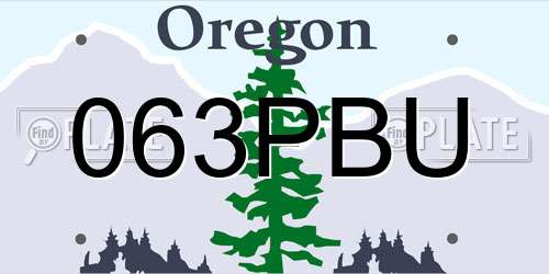 063PBU Oregon License Plate
