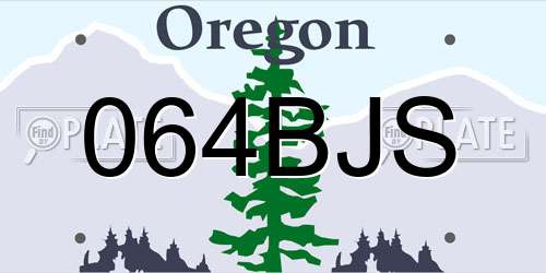 064BJS Oregon License Plate