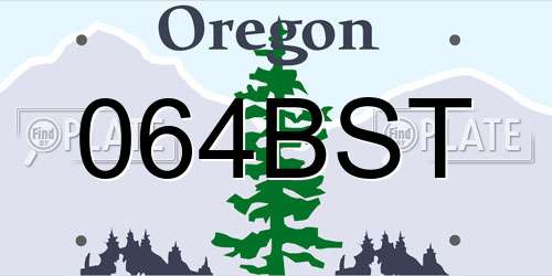 064BST Oregon License Plate