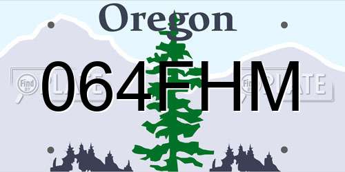 064FHM Oregon License Plate