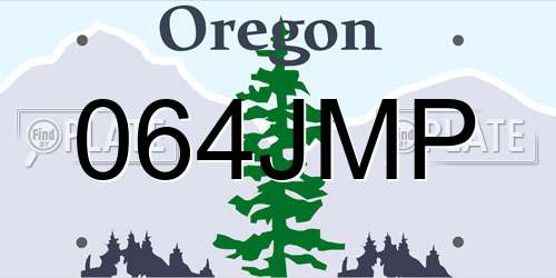 064JMP Oregon License Plate