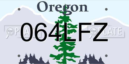 064LFZ Oregon License Plate