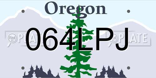 064LPJ Oregon License Plate